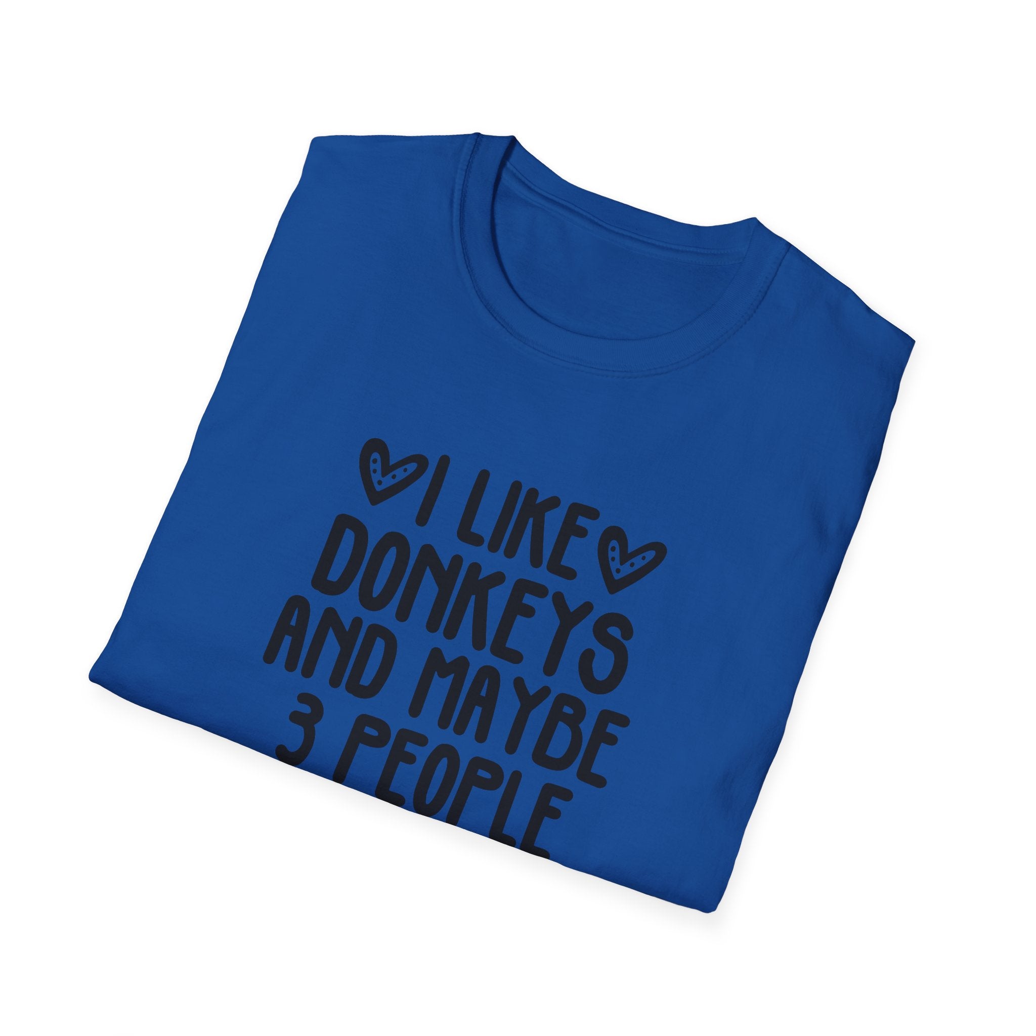 I Like Donkeys And Maybe 3 People T-Shirt — Funny Donkey Lover Tee