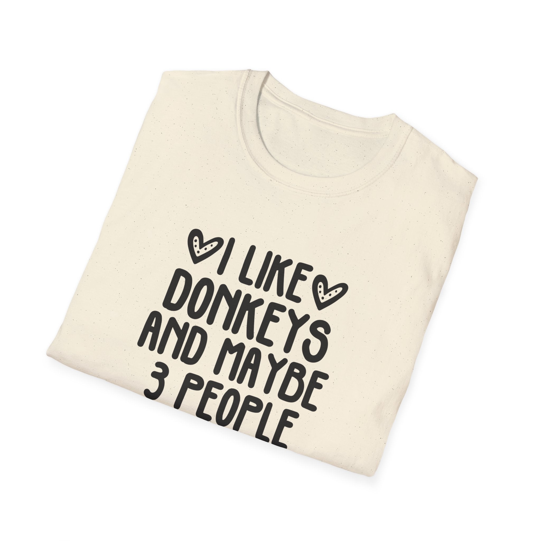 I Like Donkeys And Maybe 3 People T-Shirt — Funny Donkey Lover Tee