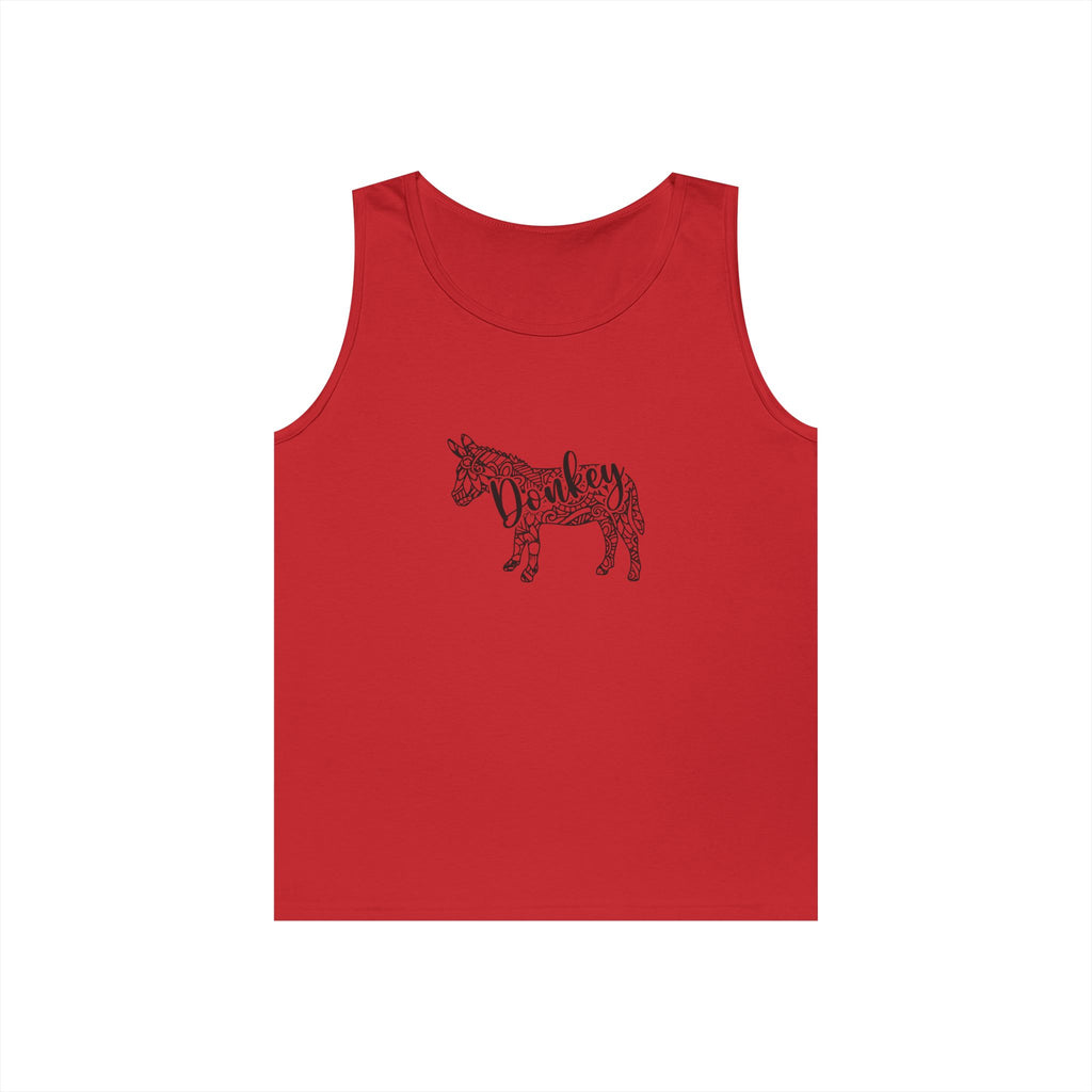 Donkey Floral Outline Tank Top — Botanical Animal Graphic Tank