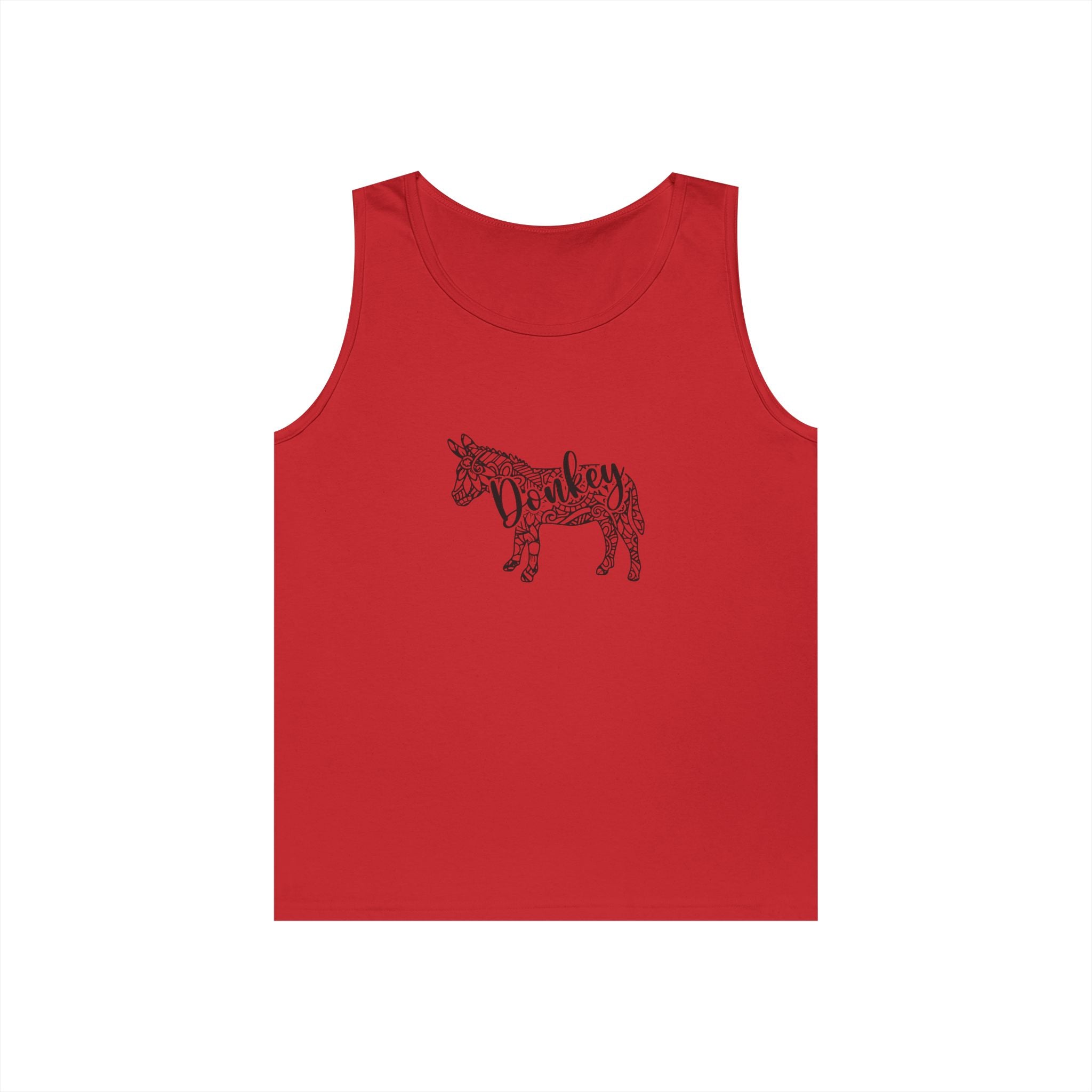 Donkey Floral Outline Tank Top — Botanical Animal Graphic Tank
