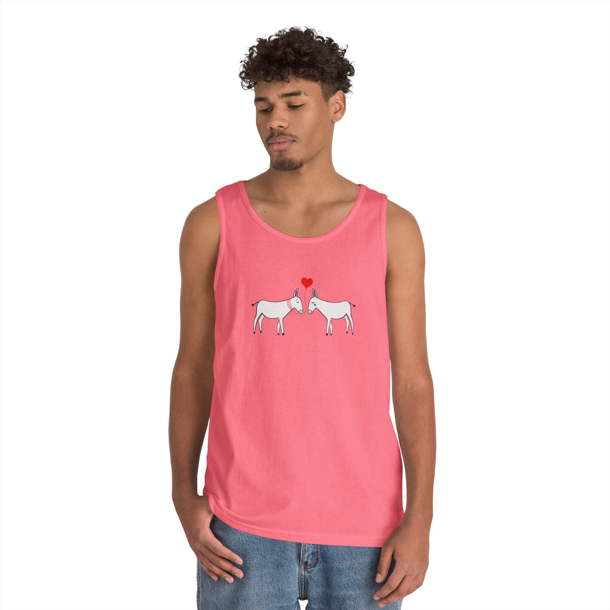 Horse Love Tank Top — Minimalist Kissing Horses with Heart