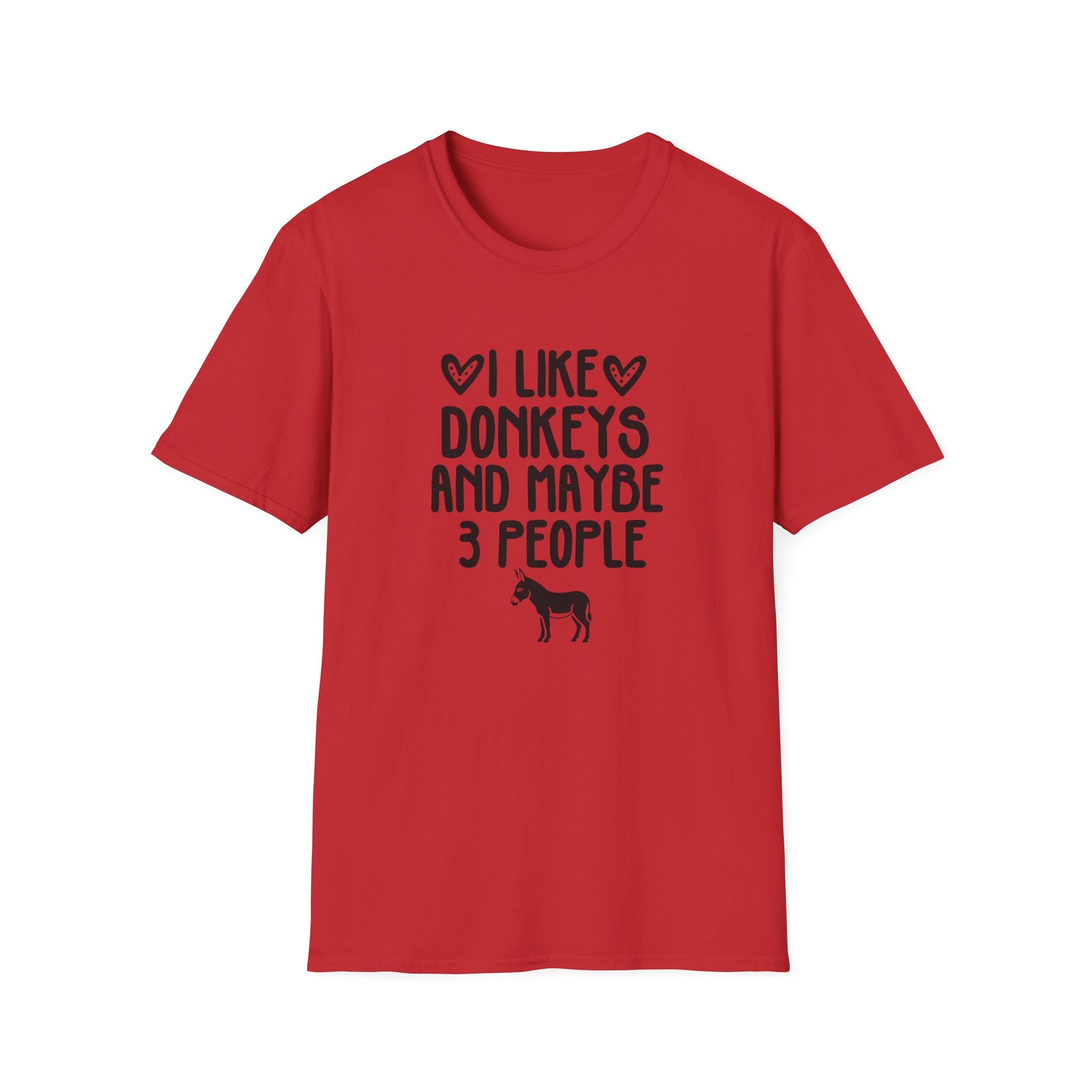 I Like Donkeys And Maybe 3 People T-Shirt — Funny Donkey Lover Tee