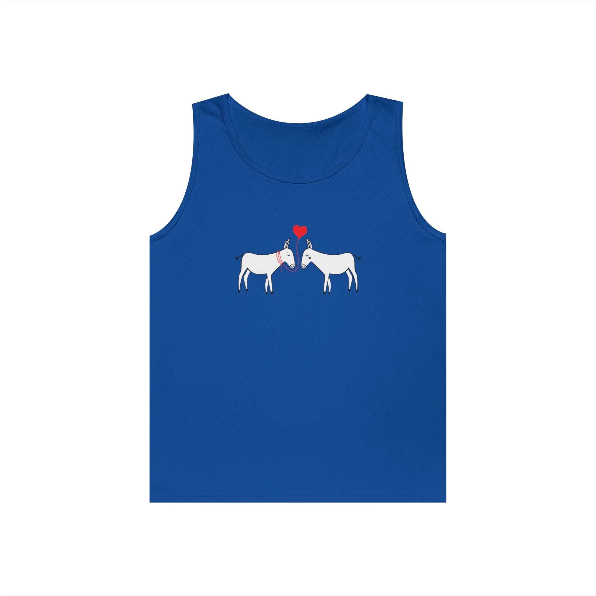 Horse Love Tank Top — Minimalist Kissing Horses with Heart