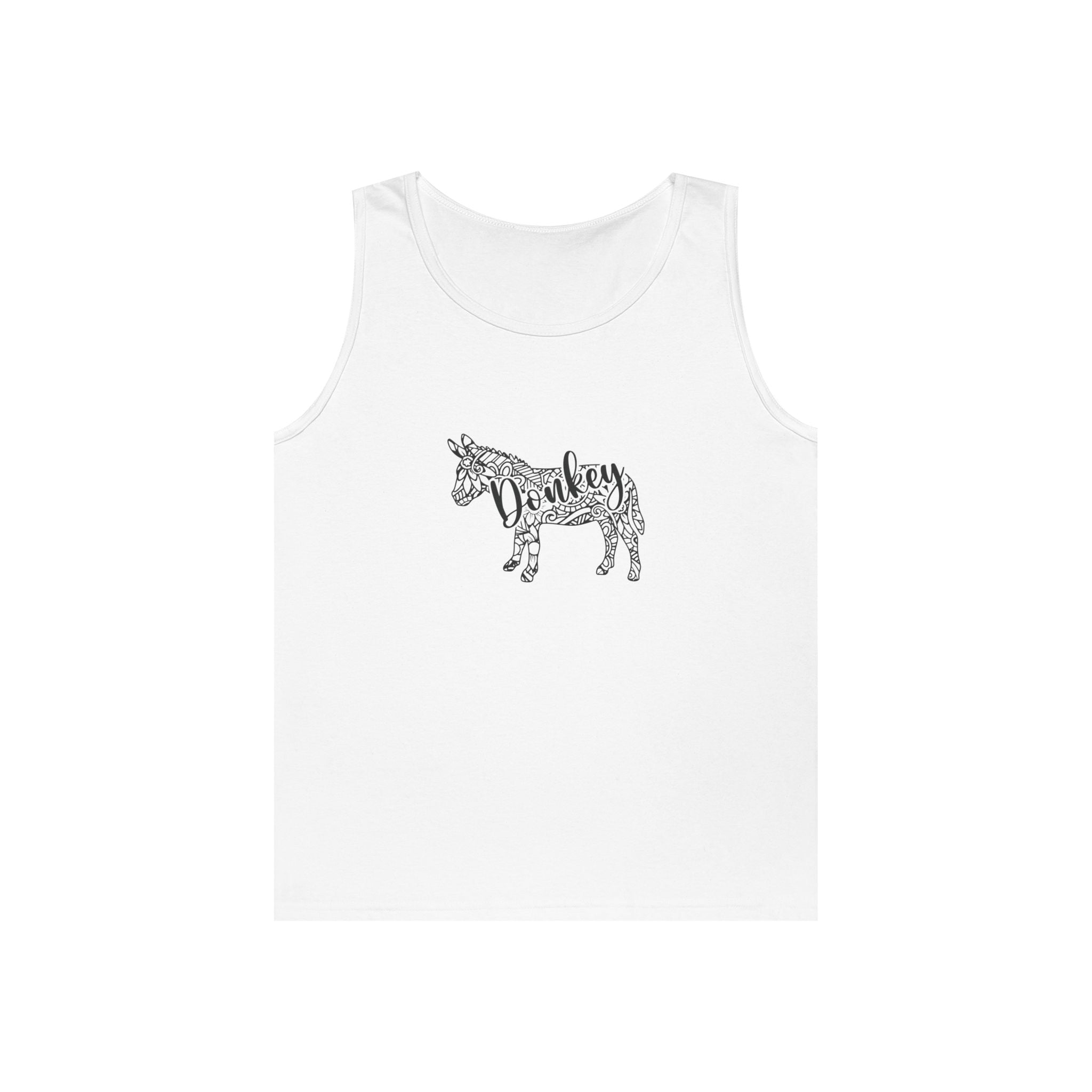 Donkey Floral Outline Tank Top — Botanical Animal Graphic Tank