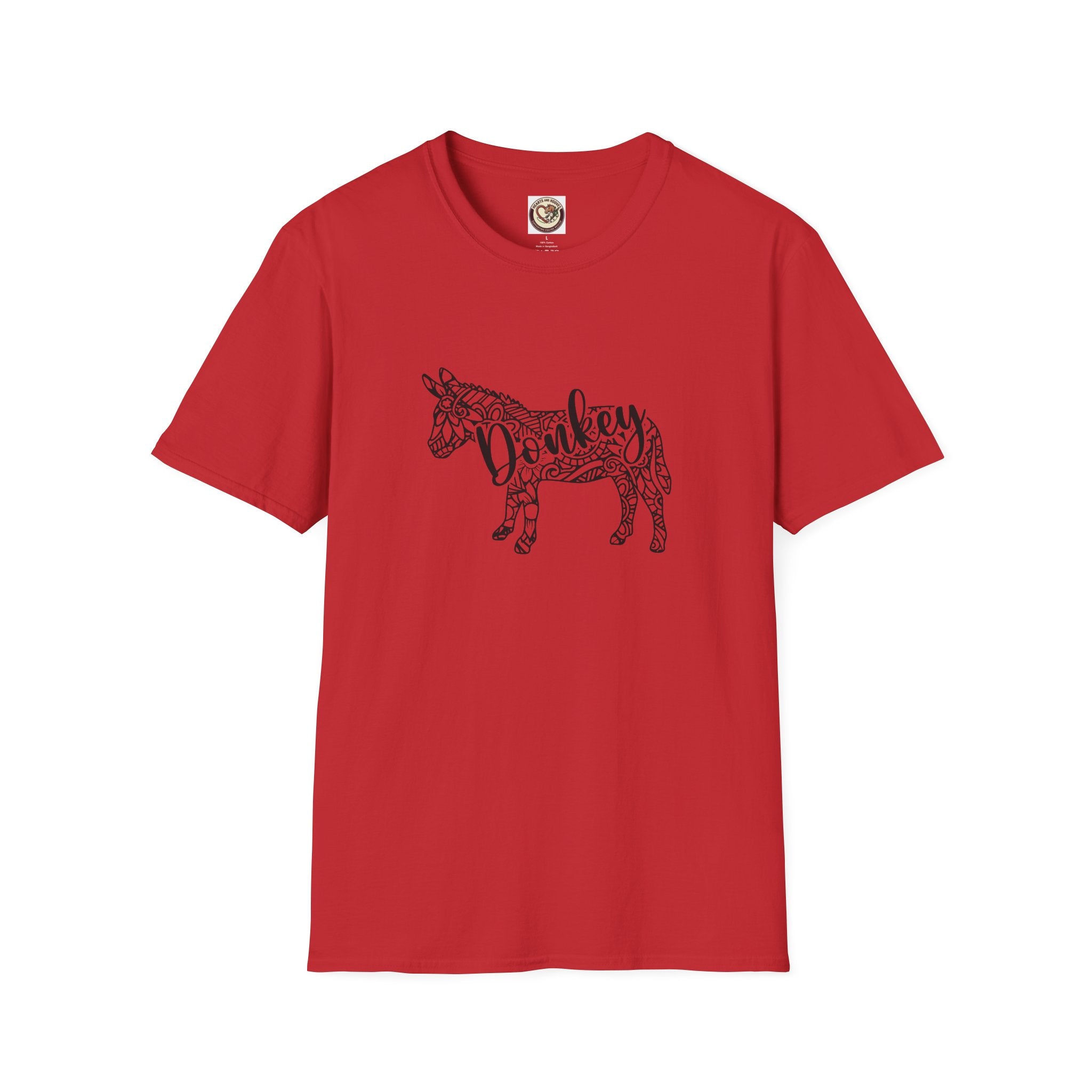 Donkey Zentangle T-Shirt — Hand-Drawn Donkey Illustration Tee