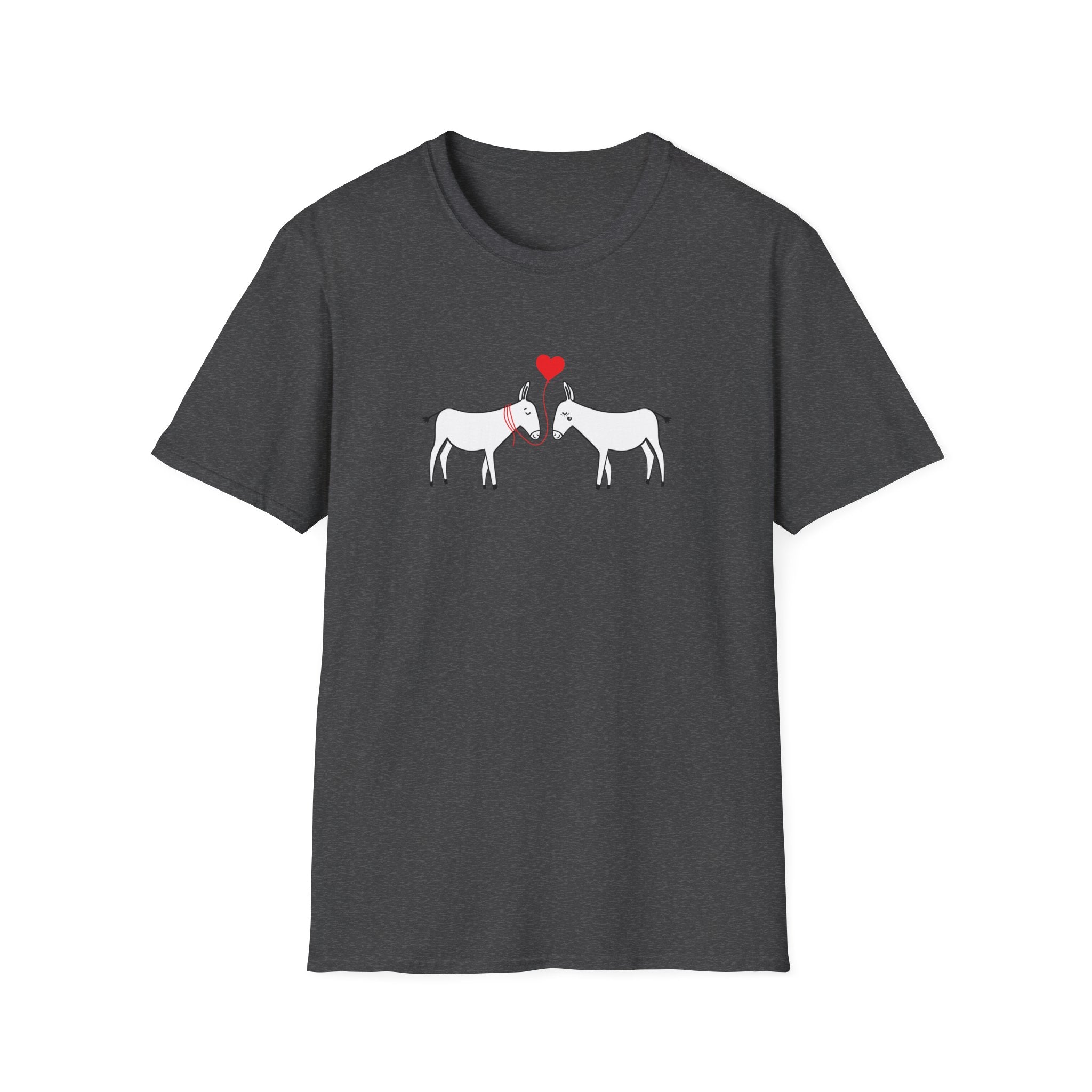 Donkey Love T-Shirt — Minimal Cute Donkeys with Heart Graphic