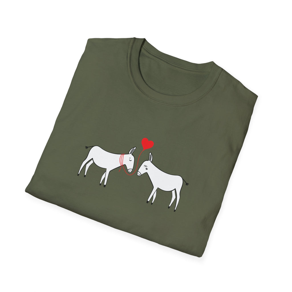 Donkey Love T-Shirt — Minimal Cute Donkeys with Heart Graphic