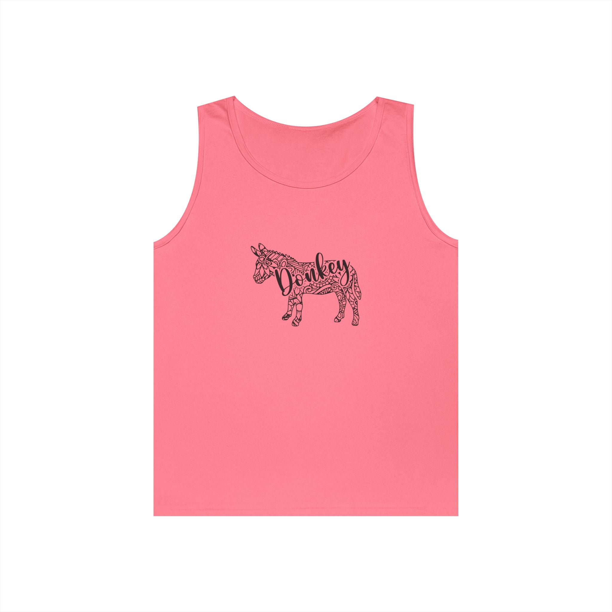 Donkey Floral Outline Tank Top — Botanical Animal Graphic Tank