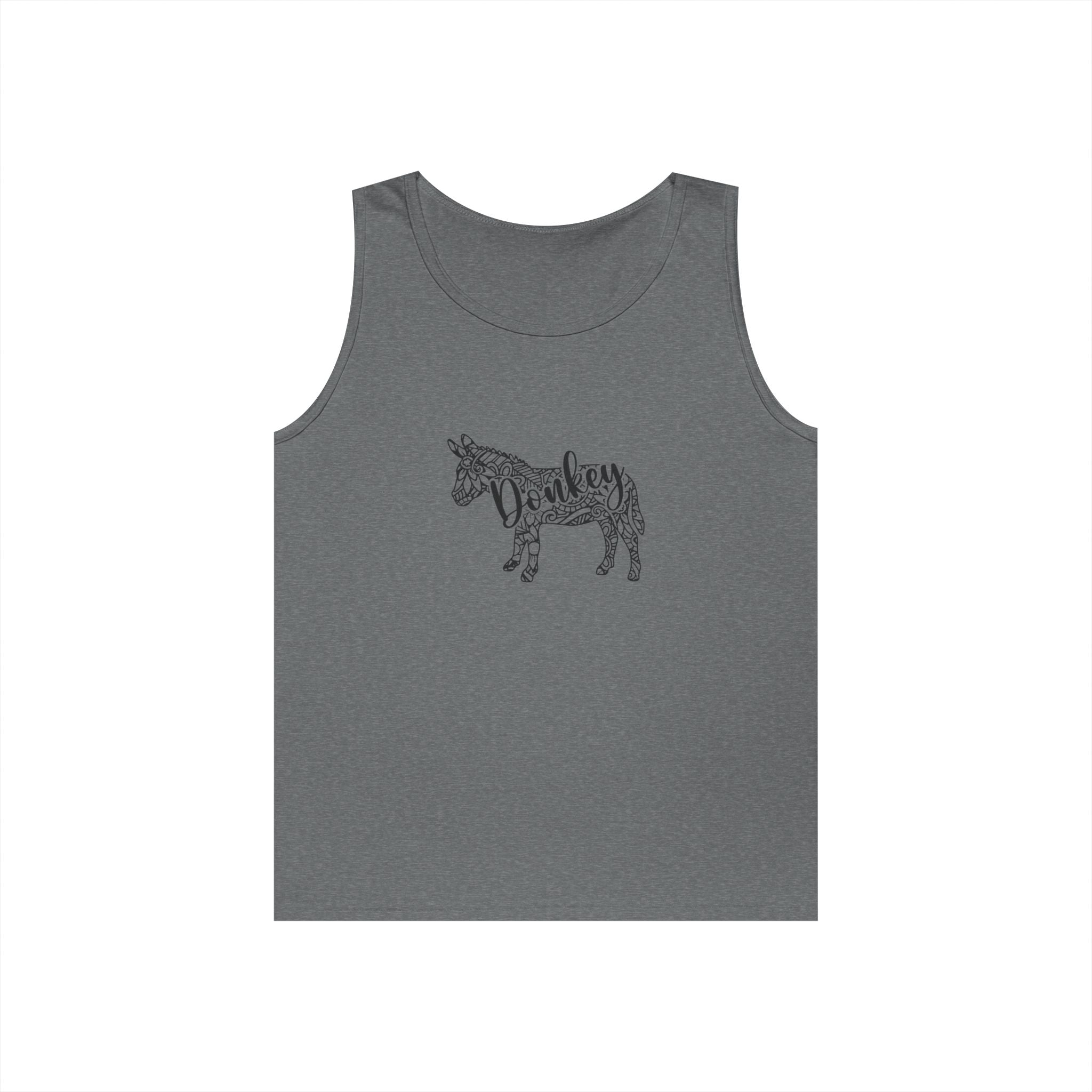 Donkey Floral Outline Tank Top — Botanical Animal Graphic Tank