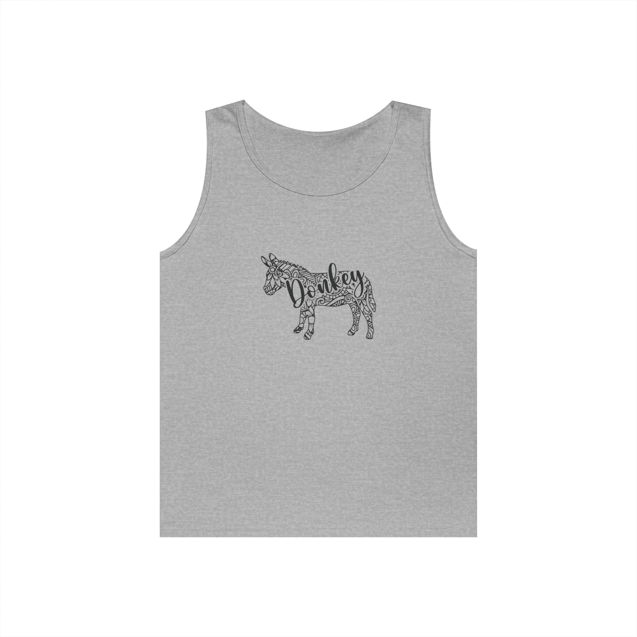 Donkey Floral Outline Tank Top — Botanical Animal Graphic Tank