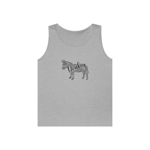 Donkey Floral Outline Tank Top — Botanical Animal Graphic Tank