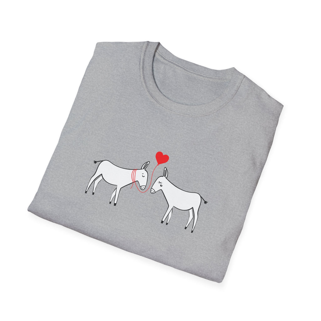 Donkey Love T-Shirt — Minimal Cute Donkeys with Heart Graphic