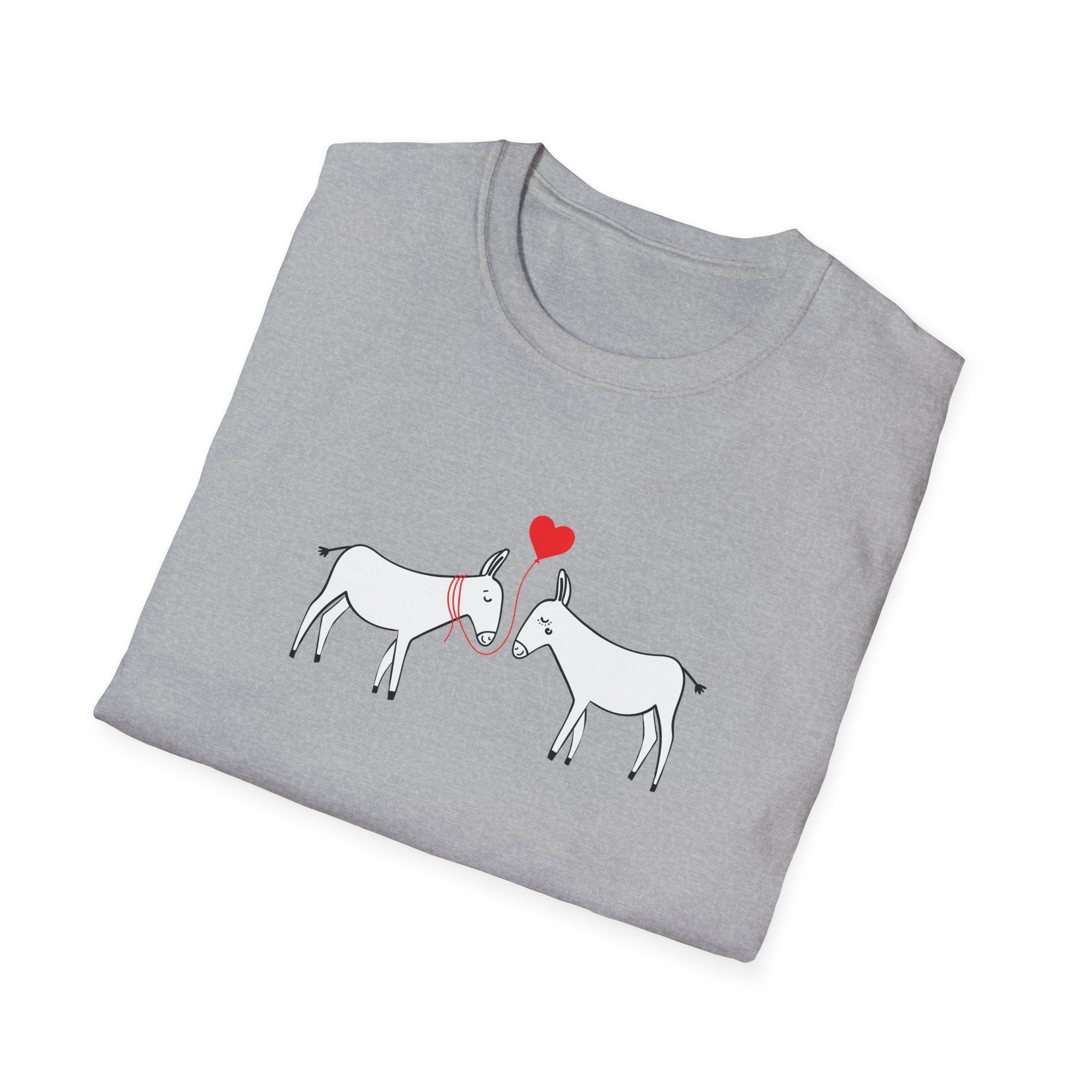 Donkey Love T-Shirt — Minimal Cute Donkeys with Heart Graphic