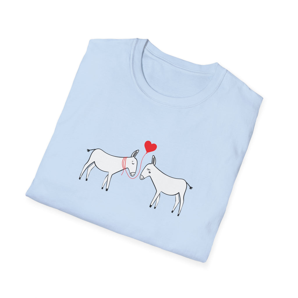 Donkey Love T-Shirt — Minimal Cute Donkeys with Heart Graphic