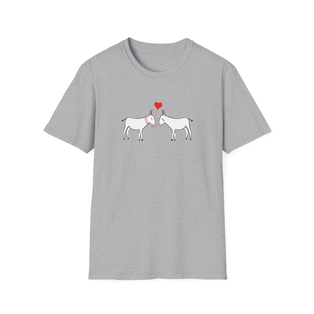 Donkey Love T-Shirt — Minimal Cute Donkeys with Heart Graphic