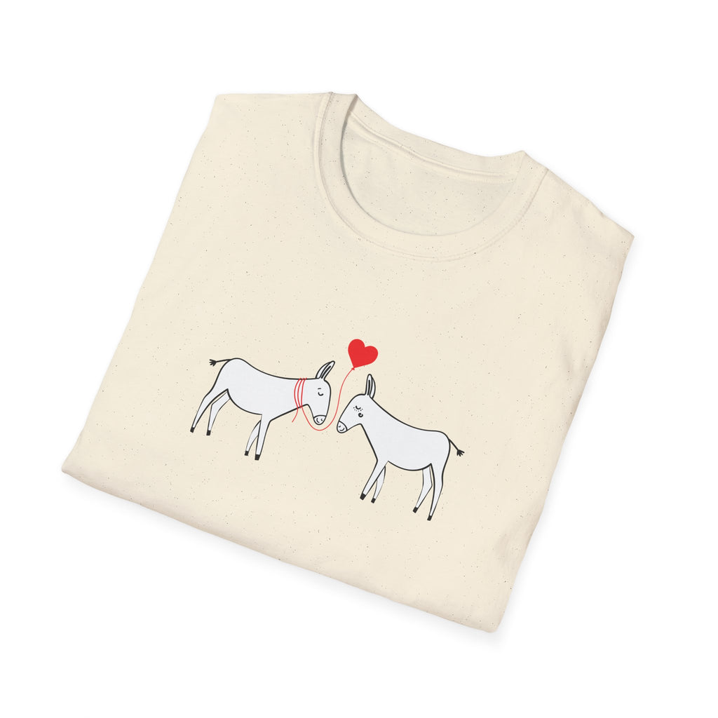 Donkey Love T-Shirt — Minimal Cute Donkeys with Heart Graphic