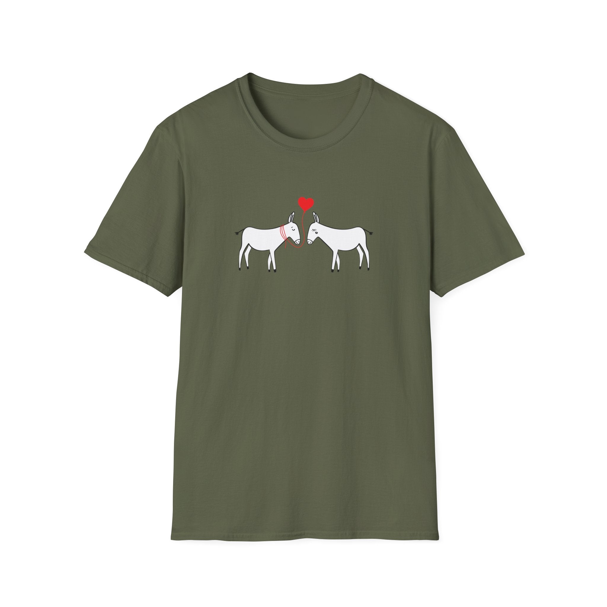 Donkey Love T-Shirt — Minimal Cute Donkeys with Heart Graphic
