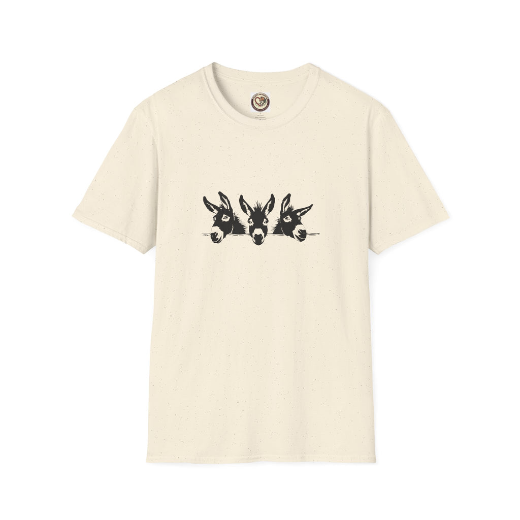 Three Donkeys Tee — Cute Farm Animal Graphic T-Shirt