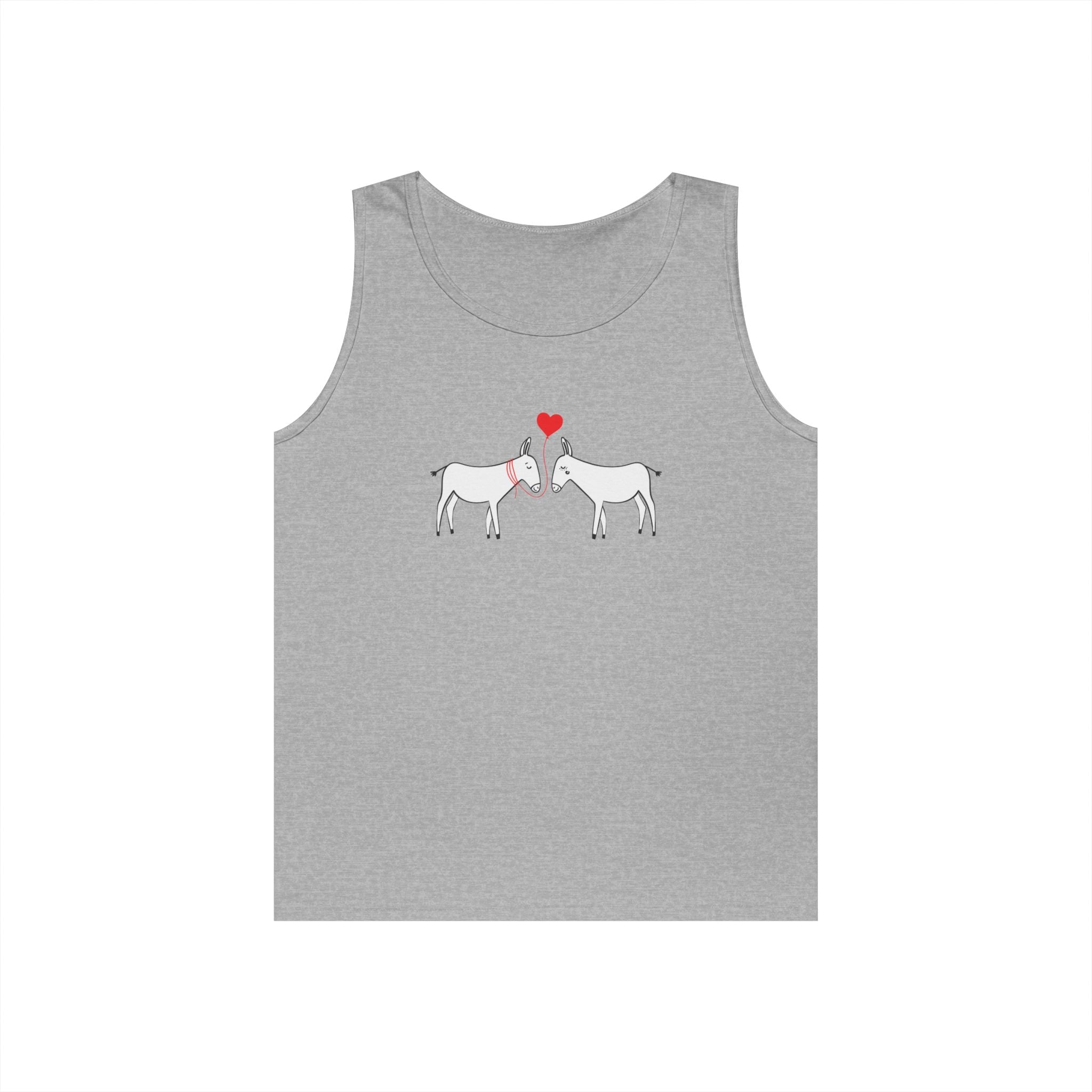 Horse Love Tank Top — Minimalist Kissing Horses with Heart