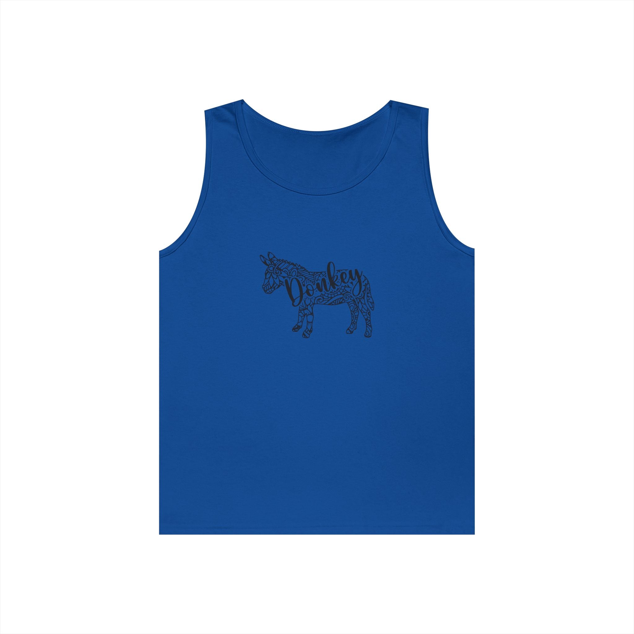 Donkey Floral Outline Tank Top — Botanical Animal Graphic Tank
