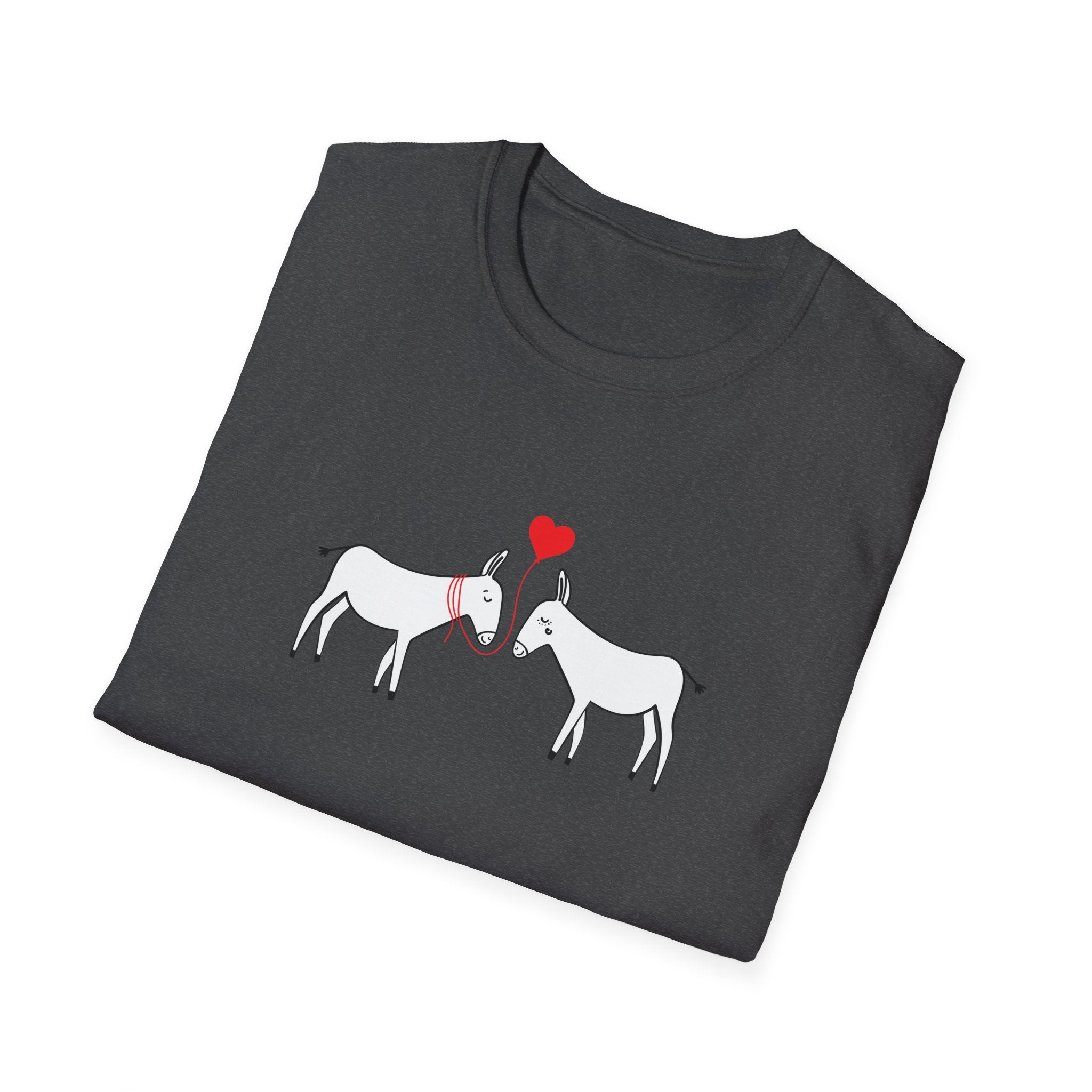 Donkey Love T-Shirt — Minimal Cute Donkeys with Heart Graphic