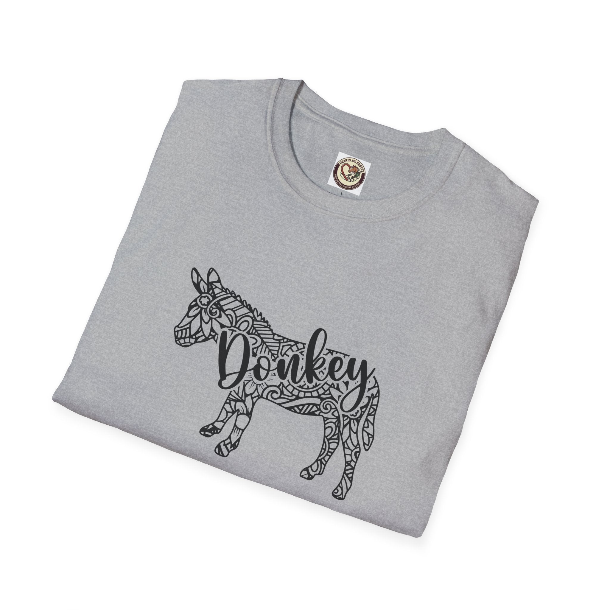 Donkey Zentangle T-Shirt — Hand-Drawn Donkey Illustration Tee