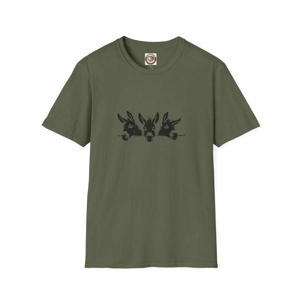 Three Donkeys Tee — Cute Farm Animal Graphic T-Shirt