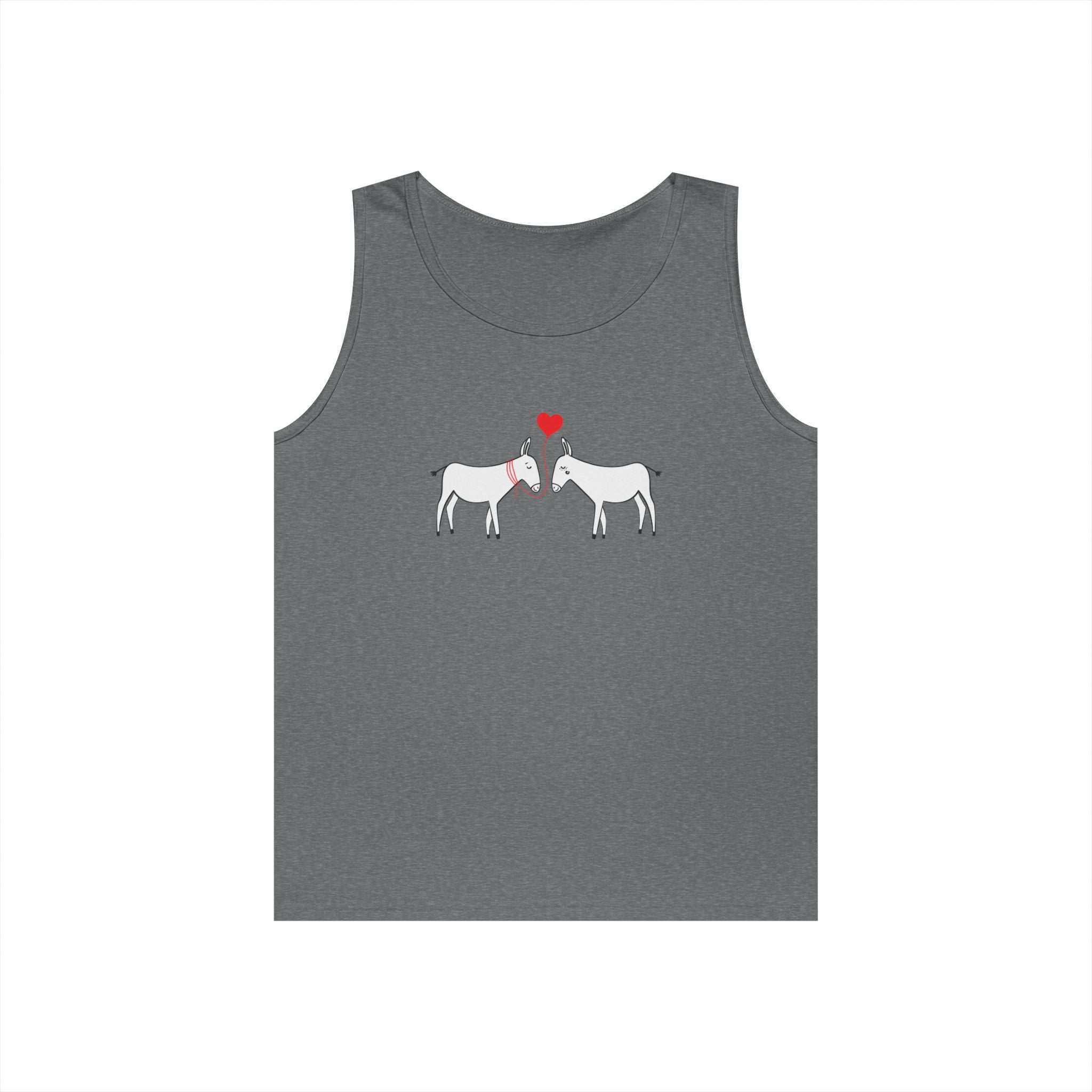 Horse Love Tank Top — Minimalist Kissing Horses with Heart