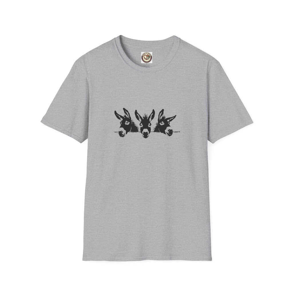 Three Donkeys Tee — Cute Farm Animal Graphic T-Shirt