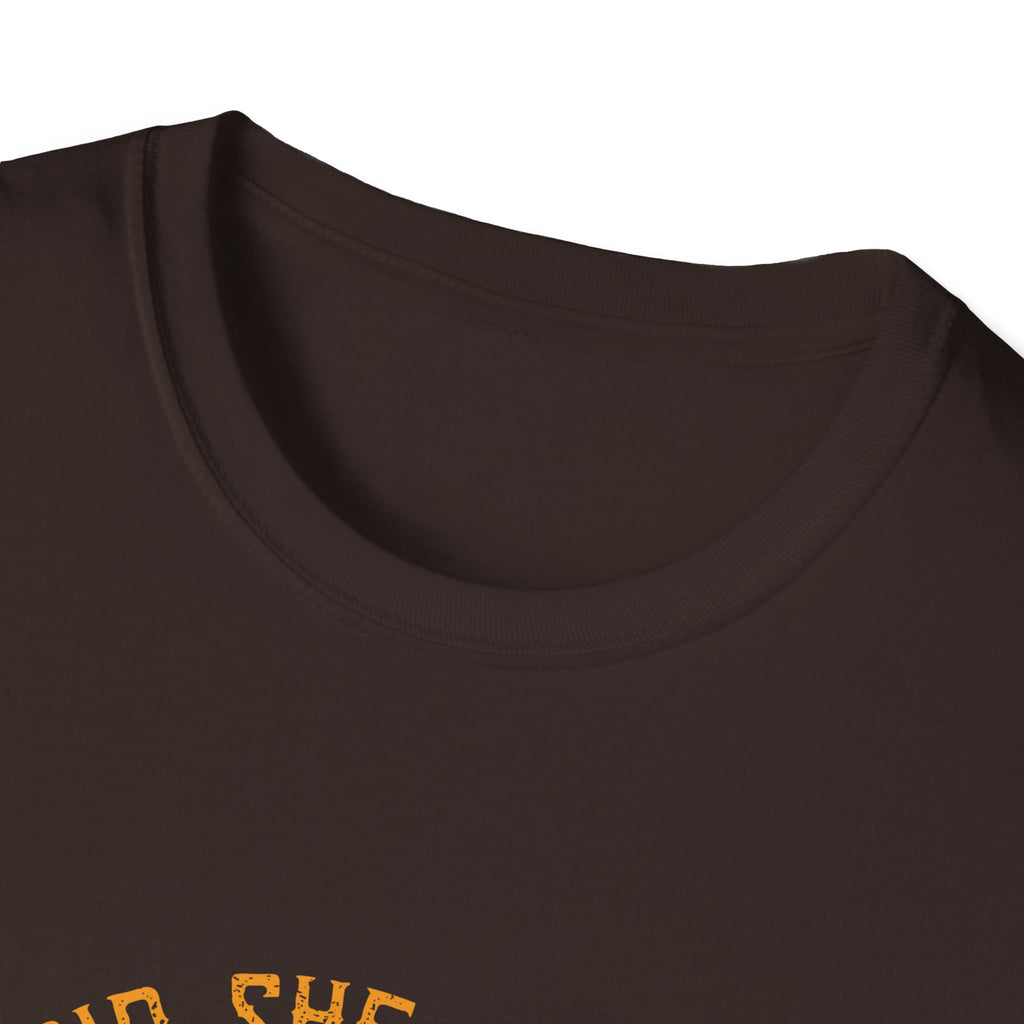 Happily Ever After Camping T-Shirt — 'And She Lived Happily Ever After' Retro Sunset Tee