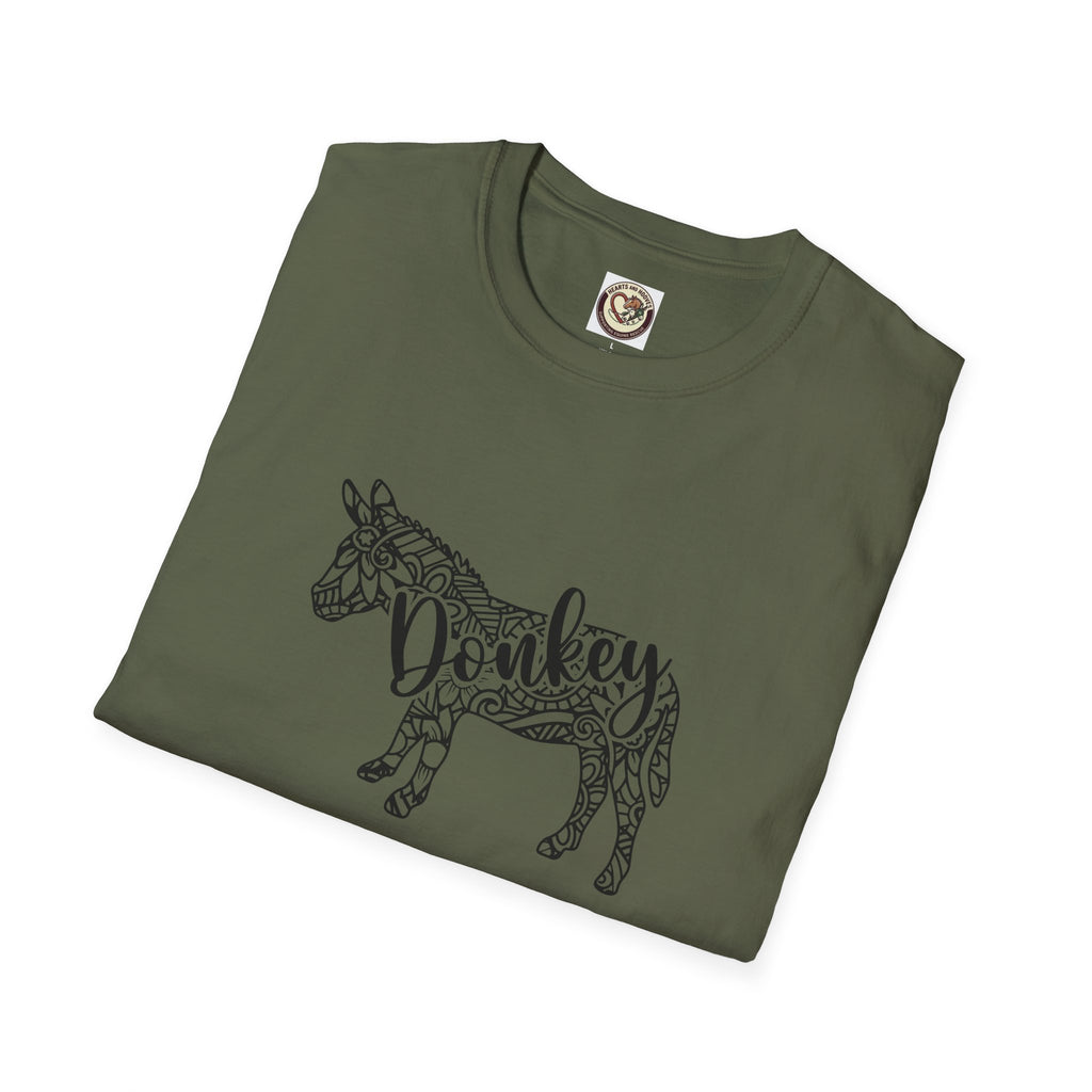 Donkey Zentangle T-Shirt — Hand-Drawn Donkey Illustration Tee