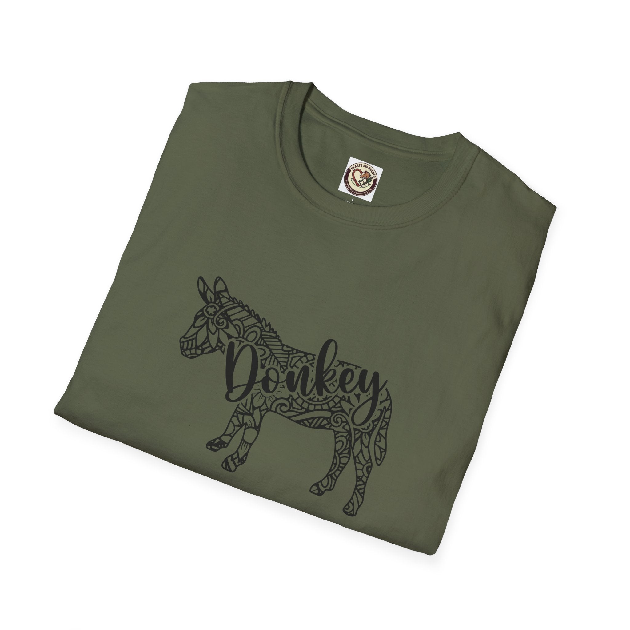 Donkey Zentangle T-Shirt — Hand-Drawn Donkey Illustration Tee