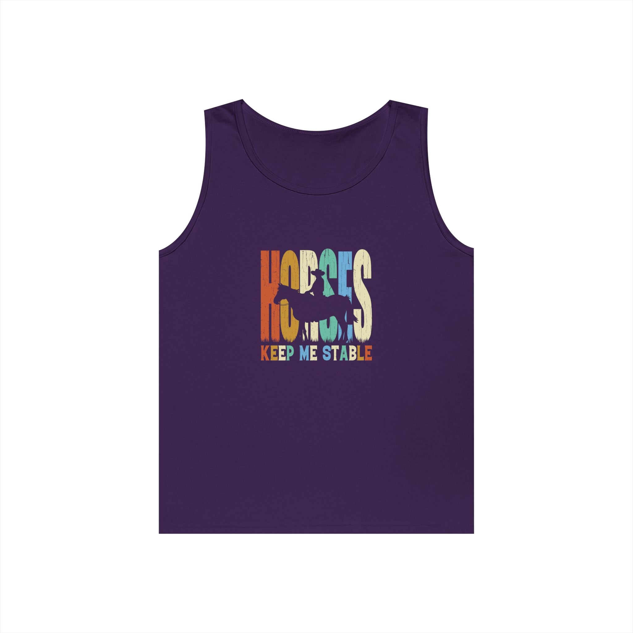 Tank Top — 'Horses Keep Me Stable' Retro Equestrian Tank