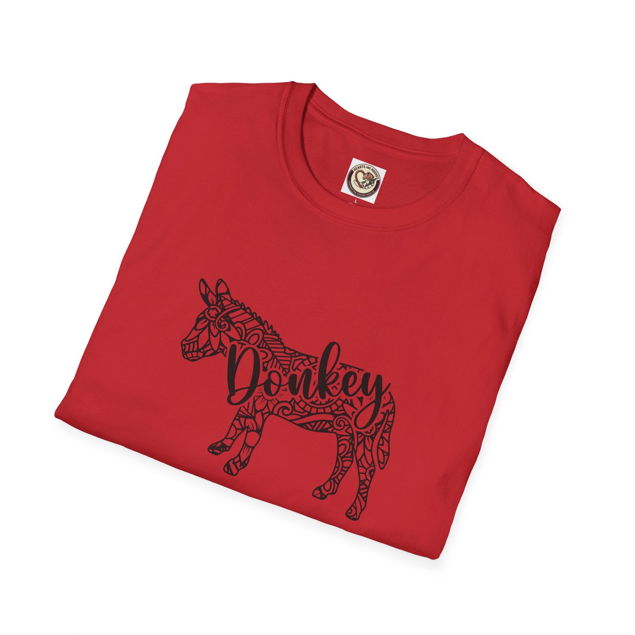 Donkey Zentangle T-Shirt — Hand-Drawn Donkey Illustration Tee