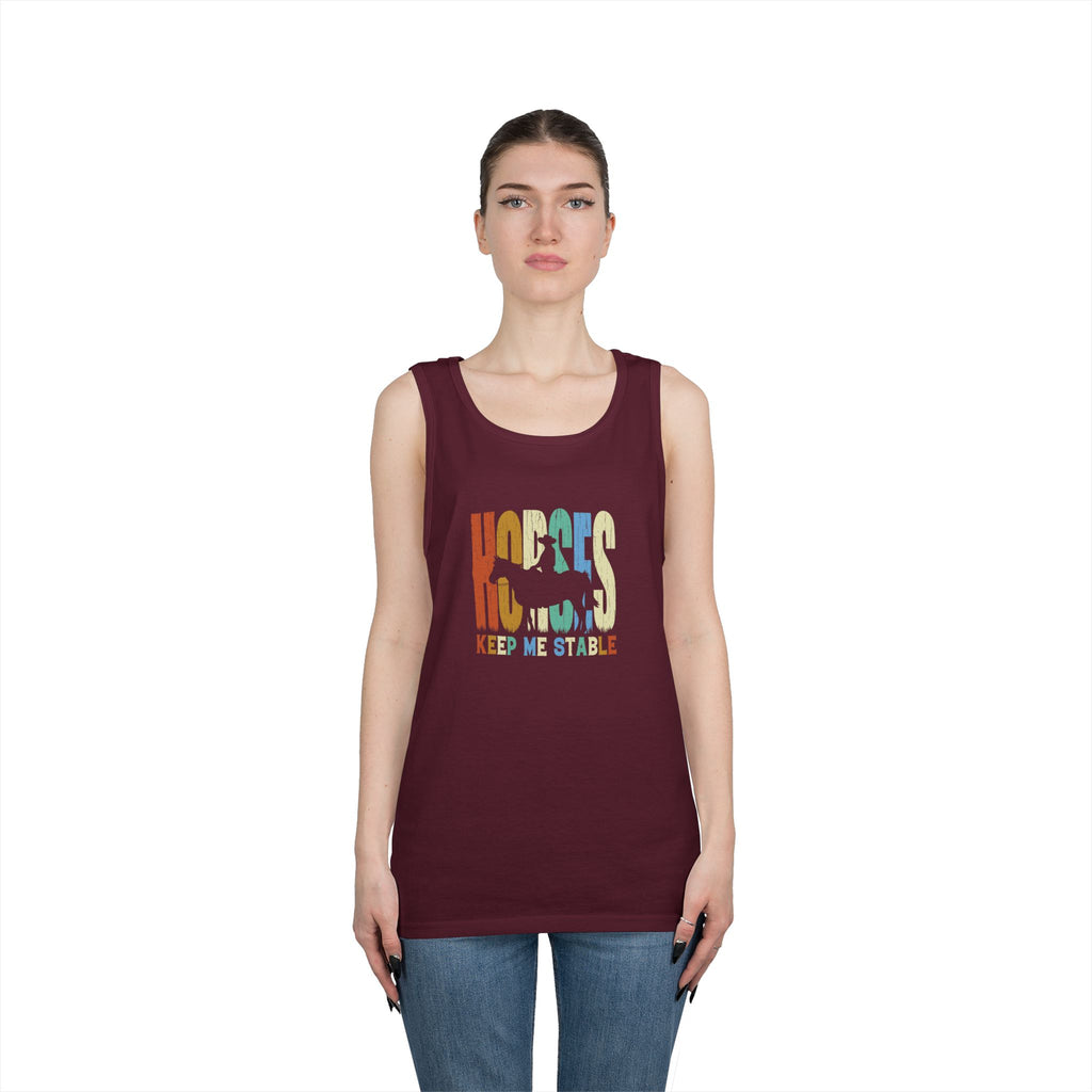Tank Top — 'Horses Keep Me Stable' Retro Equestrian Tank