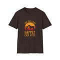 Happily Ever After Camping T-Shirt — 'And She Lived Happily Ever After' Retro Sunset Tee