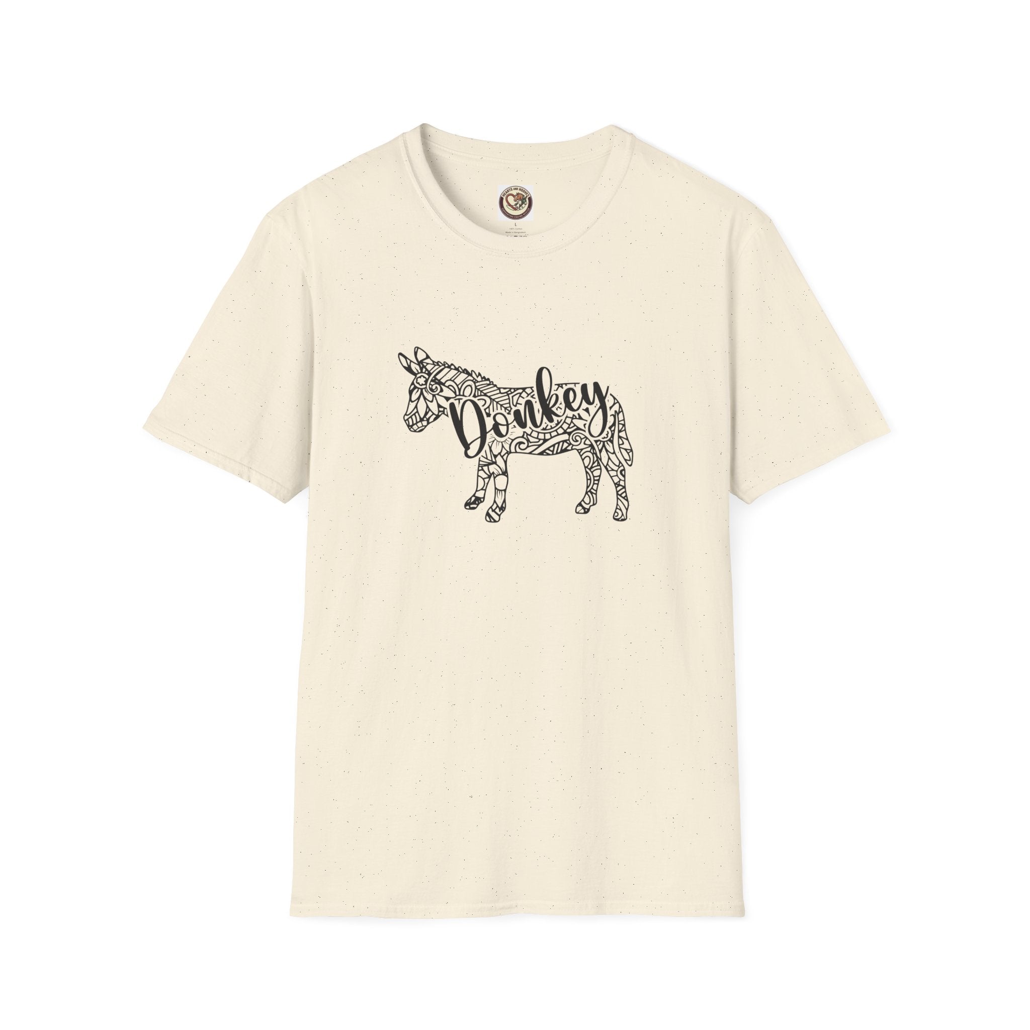 Donkey Zentangle T-Shirt — Hand-Drawn Donkey Illustration Tee