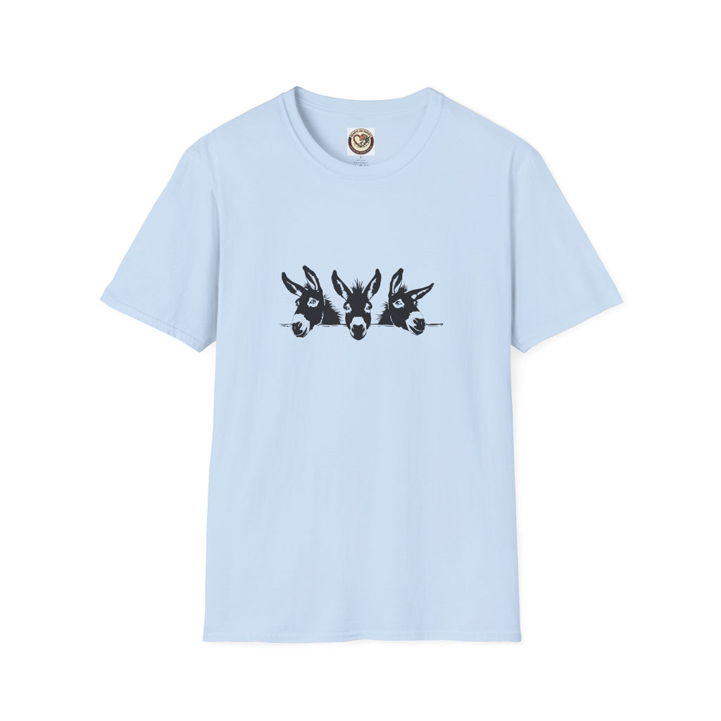 Three Donkeys Tee — Cute Farm Animal Graphic T-Shirt
