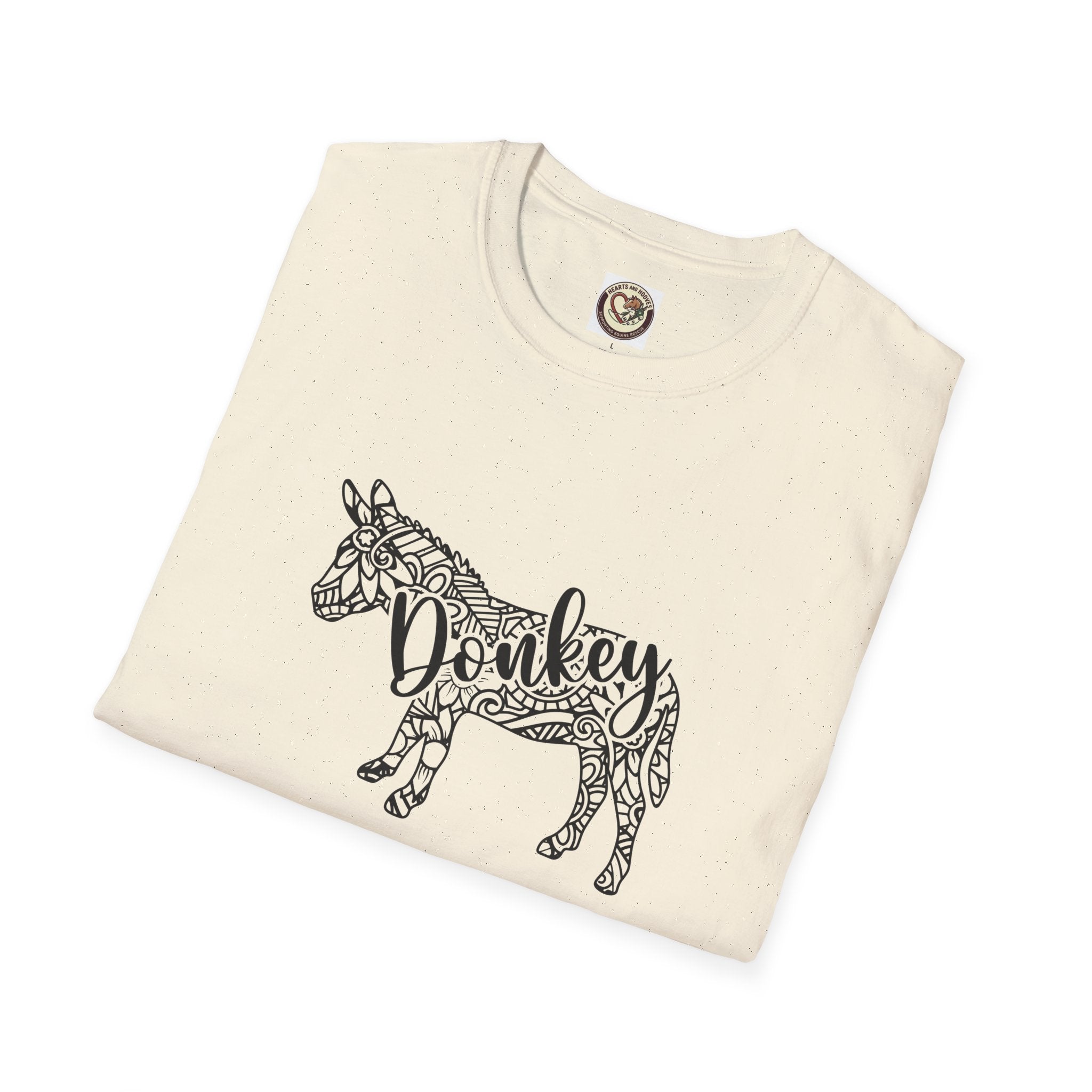 Donkey Zentangle T-Shirt — Hand-Drawn Donkey Illustration Tee