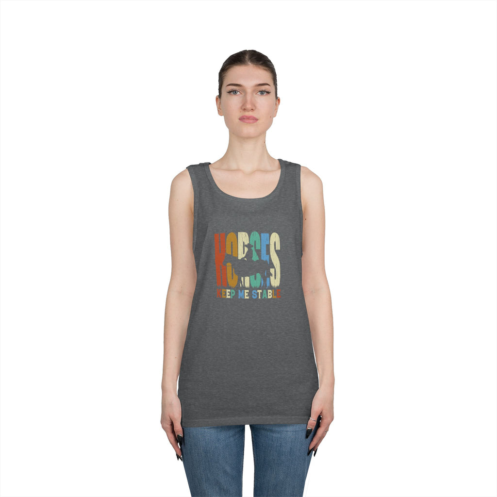 Tank Top — 'Horses Keep Me Stable' Retro Equestrian Tank