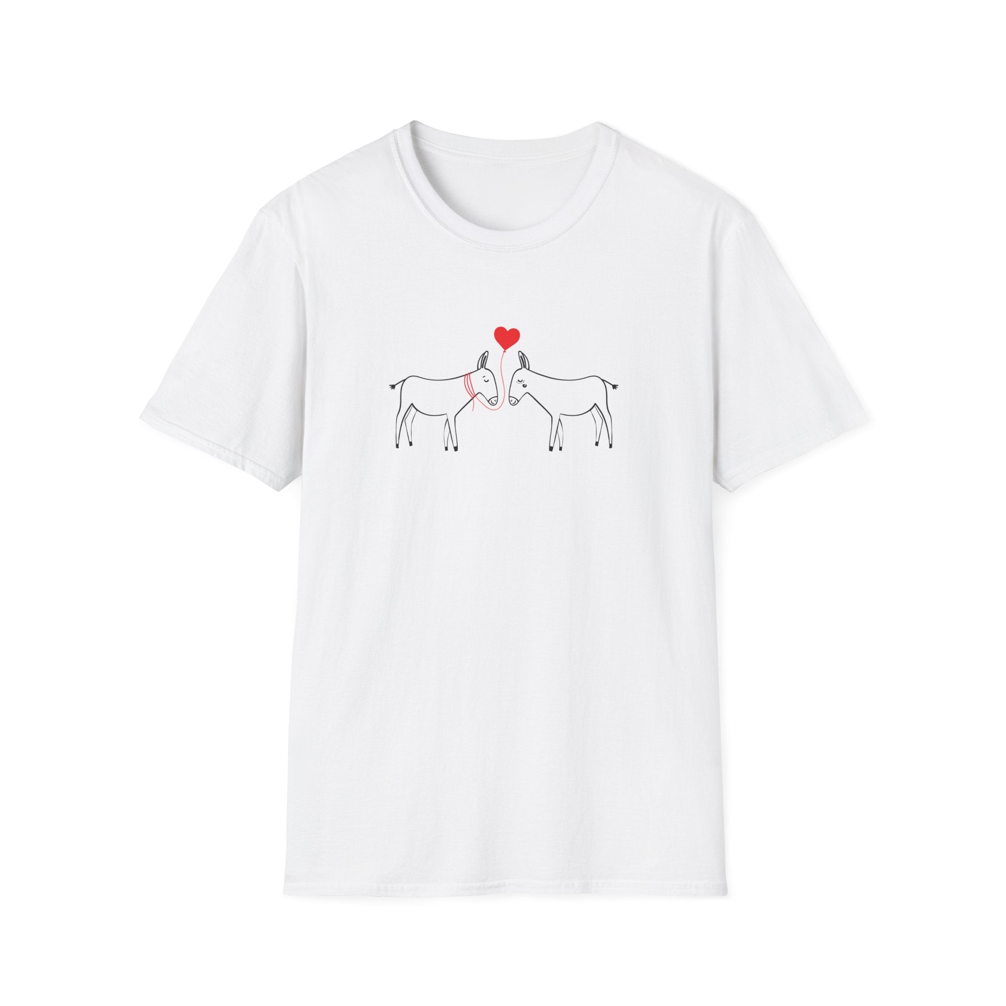 Donkey Love T-Shirt — Minimal Cute Donkeys with Heart Graphic