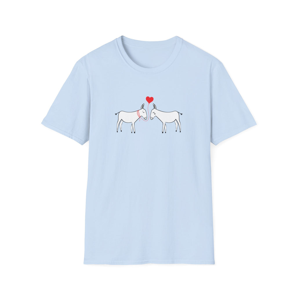 Donkey Love T-Shirt — Minimal Cute Donkeys with Heart Graphic