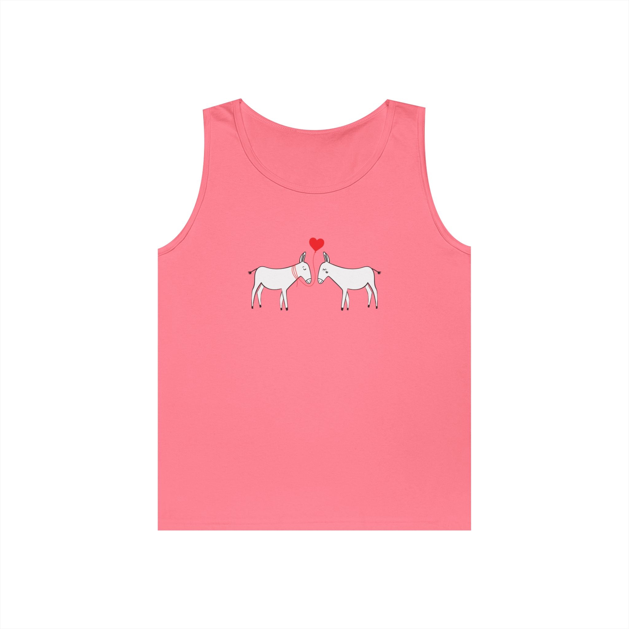 Horse Love Tank Top — Minimalist Kissing Horses with Heart