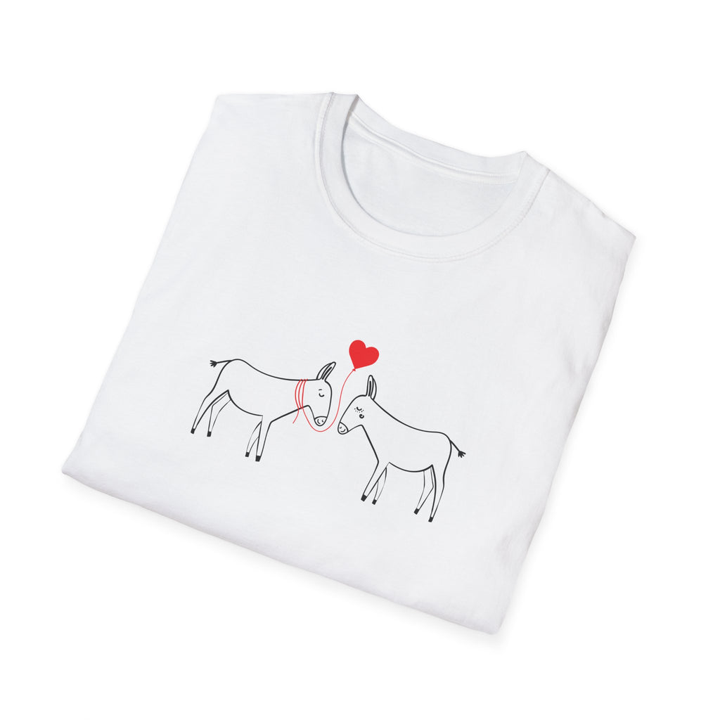 Donkey Love T-Shirt — Minimal Cute Donkeys with Heart Graphic