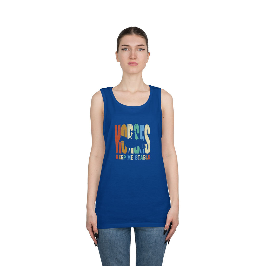 Tank Top — 'Horses Keep Me Stable' Retro Equestrian Tank