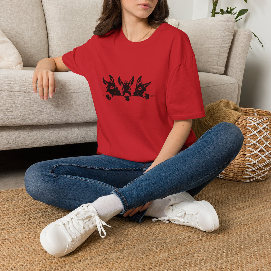 Three Donkeys Tee — Cute Farm Animal Graphic T-Shirt