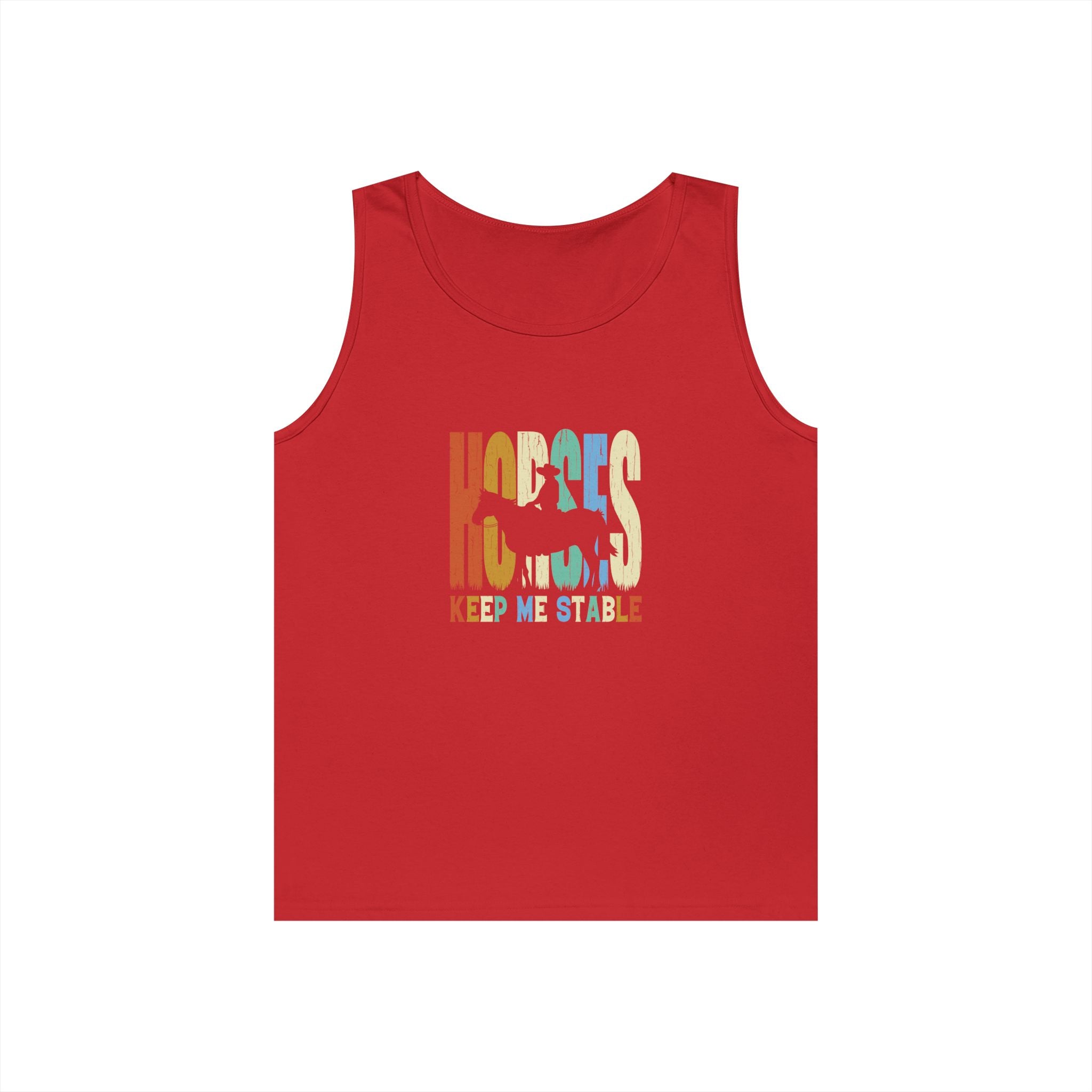 Tank Top — 'Horses Keep Me Stable' Retro Equestrian Tank