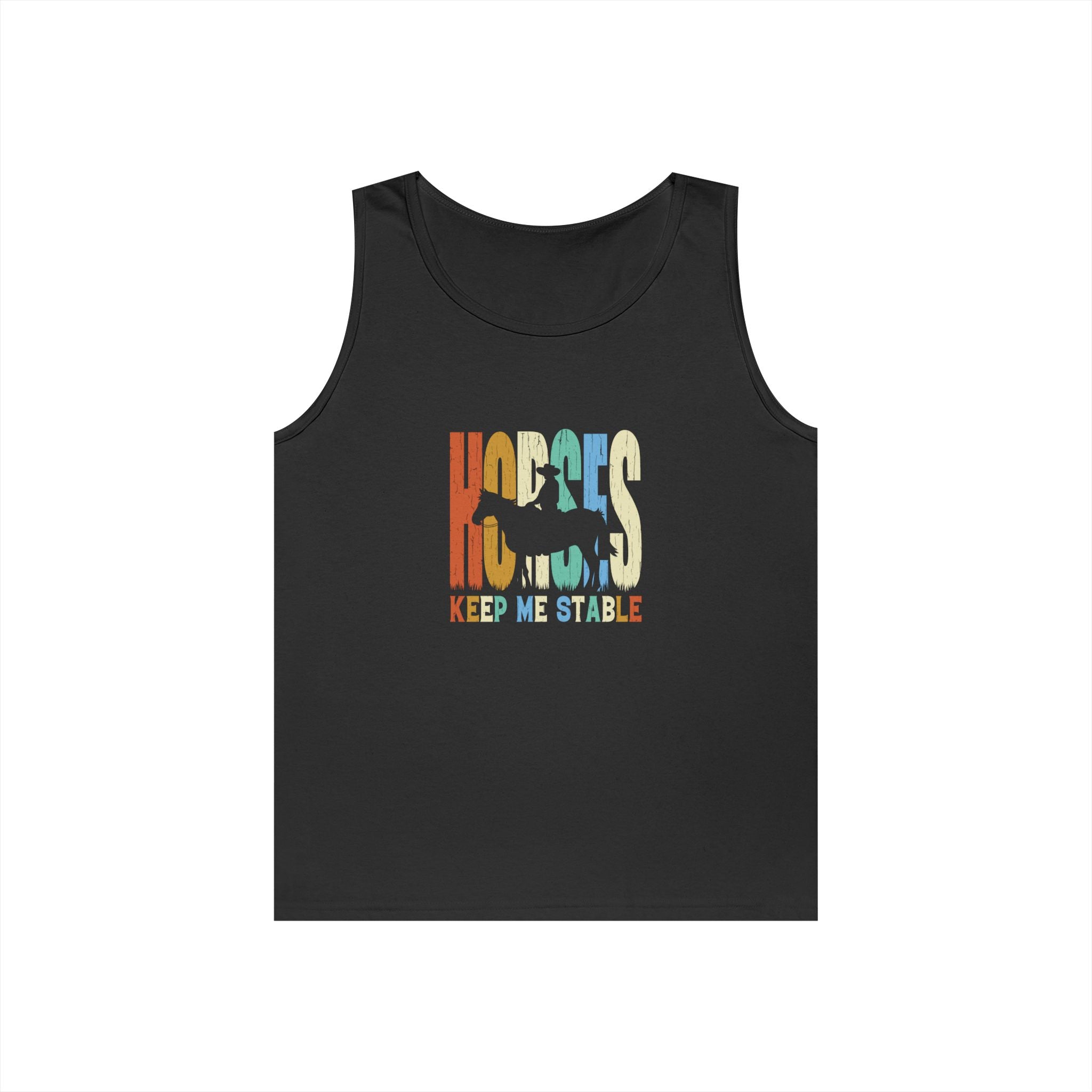 Tank Top — 'Horses Keep Me Stable' Retro Equestrian Tank