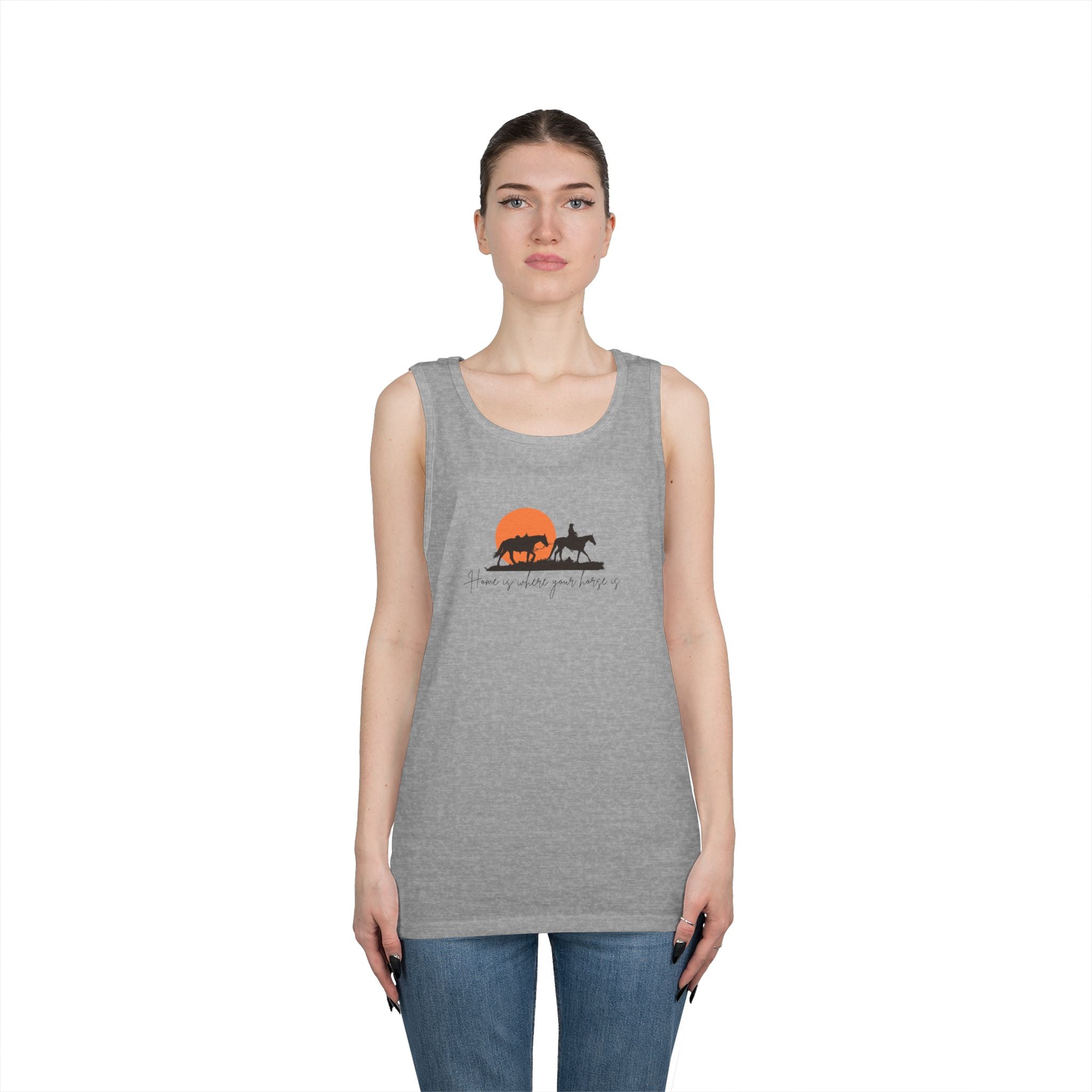 Horseback Sunset Tank Top — "Live Simply, Ride Often" Western Ranch Tee